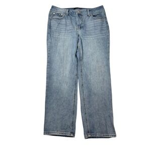 1822 Denim Women's Size 12 Straight Leg Jeans Medium Wash Mid Rise Cotton Blend